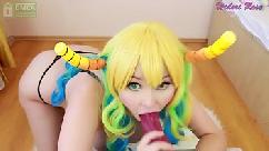 Hidori lucoa cabalga la polla de bad dragon