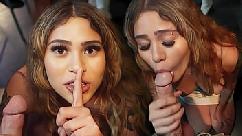 Camarera latina me la chupa sigilosamente debajo de la barra &ndash pervteen